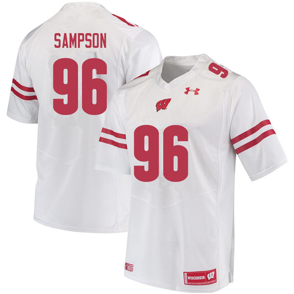 Wisconsin Badgers Men's #96 Cormac Sampson NCAA Under Armour Authentic White College Stitched Football Jersey RA40P84XS